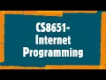 CS8651-Internet Programming