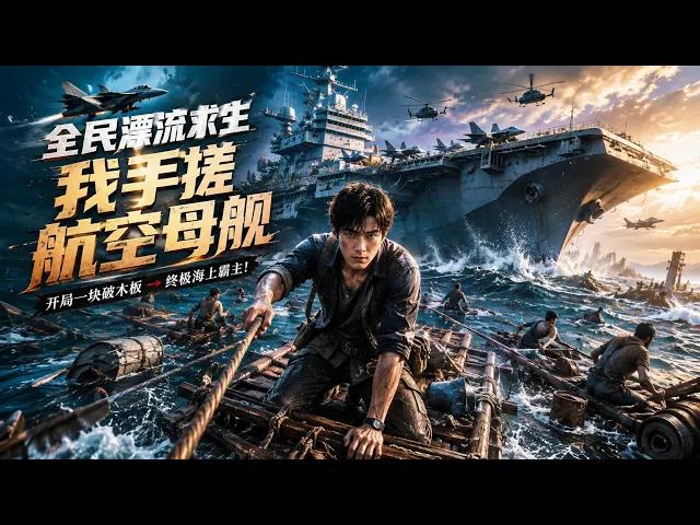 全民漂流求生！別人還在搶木板，他卻一路升級造船，徒手搓出航空母艦