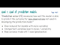 Prediction model discrimination calibration overfitting validation model selection Goal 1