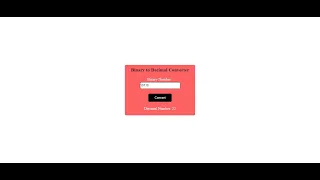 Binary to decimal Converter Js Project