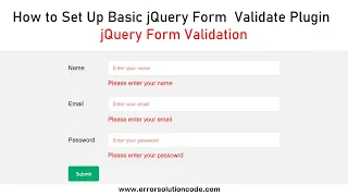How to Set Up Basic jQuery Form Validate Plugin jQuery Form Validation