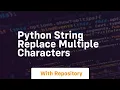 python string replace multiple characters