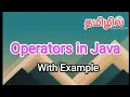 Operators in java java programming tamil
