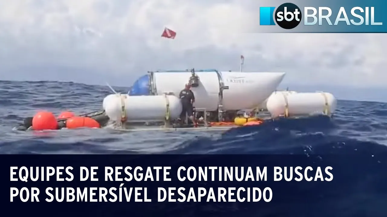 Equipes de resgate continuam buscas por submersível desaparecido | SBT Brasil (20/06/23)