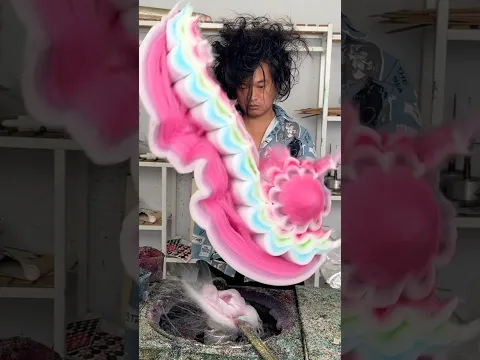 Cotton candy art wreath
