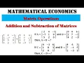 Addition and Subtraction of Matrices