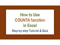 How to Use COUNTA Function in Excel Step-by-Step Tutorial Quiz
