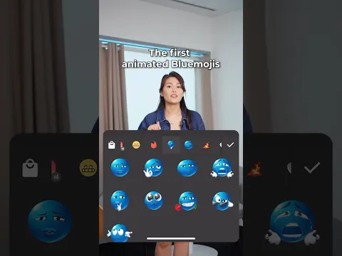 Bluemoji Live is here — the first animated Bluemoji stickers, only in InShot. 💙#inshot #blueemoji