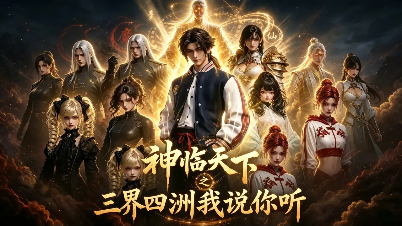 📢 New Series Premiere: "Gods Descend Upon the World: Three Realms and Four Continents, Listen to ... poster