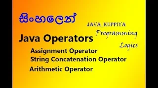 Assignment Operator String Concatenation Operator Arithmetic Operator