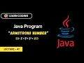 Java Program to Check Number is Armstrong or Not Learn Coding