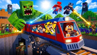 ماين كرافت لكن انا وجيجي وعبوسي وكعبول الزومبي حاصرنا وهربنا من المدينة بالقطار 😱😨 #فلم_ماين_كرافت