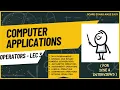 OPERATORS IN JAVA DECIMAL TO BINARY INTERCONVERSION COMPUTER APPLICATIONS ICSE LEC-3