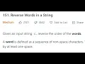 LeetCode - 151 Reverse Words in a String