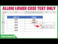 Allow Lower Case Text Only - Excel Data Validation