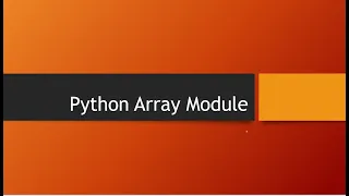 Python Array Module Array in Python Array Python import array as arr