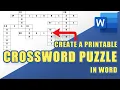HOW-TO Create Your Own Printable CROSSWORD PUZZLE In Microsoft Word