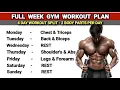 4 Day Workout Plan Full week Gym workout plan 2 Body Parts Per Day Full body workout