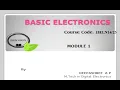 Module 1 SEMICONDUCTOR DIODES APPLICATION