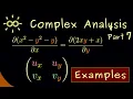 Complex Analysis 7 Examples for Cauchy-Riemann Equations dark version