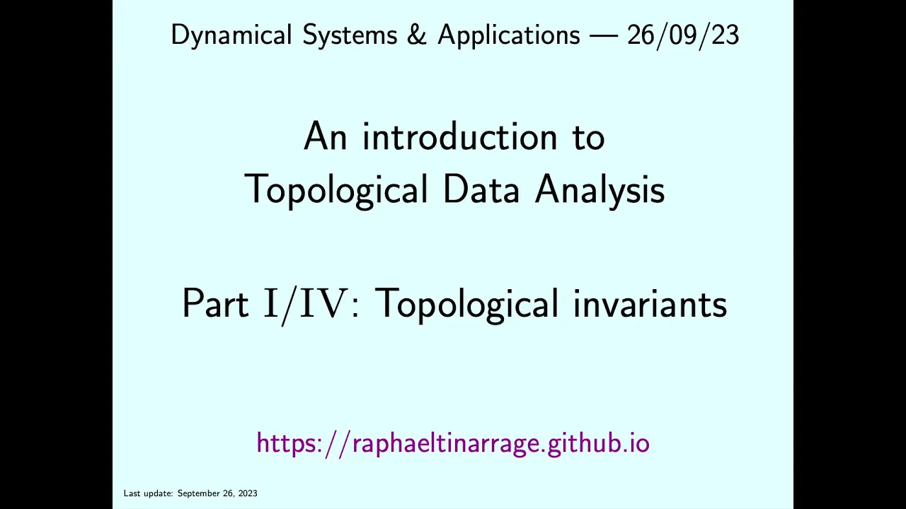 DSA2023.1 -- Lecturer : Raphaël Kevin Tinarrage (FGV)- An introduction to Topological Data Analysis