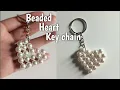 How to make easy beaded heart Keychain | Tutorial | step by step |handmade