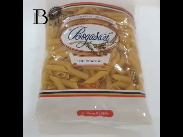 พาสต้าแบบหลอด (PENNE ZITI RIGATE (Bogasari)) Spec: 500 g./pack