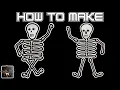 Craft Idea How To Make a Q Tip Skeleton Decoration With Dancing Skeletons at the END