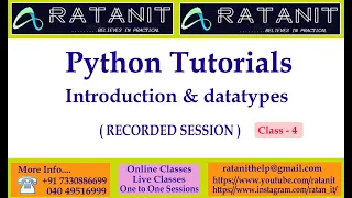 python tutorials python introduction by Mr Ratan CLASS-4