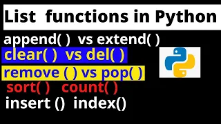List functions and Methods in Python append vs extend in Python List Manipulation in Python