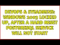DevOps SysAdmins Windows 2003 locked up after a hard reset postgresql service will not start
