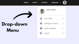 How To Make Drop down Profile Menu Using HTML CSS JavaScript Toggle Menu For Website