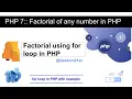 Learn PHP in Hindi Factorial of number using for loop Tutorial for Beginners PHP Session21st