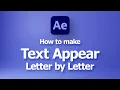 After Effects text appear letter by letter Free Text Animation Presets