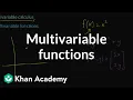 Multivariable functions Multivariable calculus Khan Academy