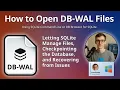 How to Open DB-WAL Files SQLite Write-Ahead Log