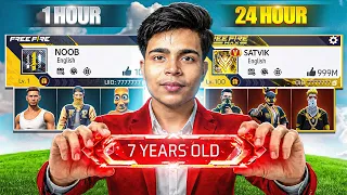Turning My Subscriber ₹1 Noob ID into ₹1,00,000 PRO ID in Just 24 Hours 😱 - Garena Free Fire