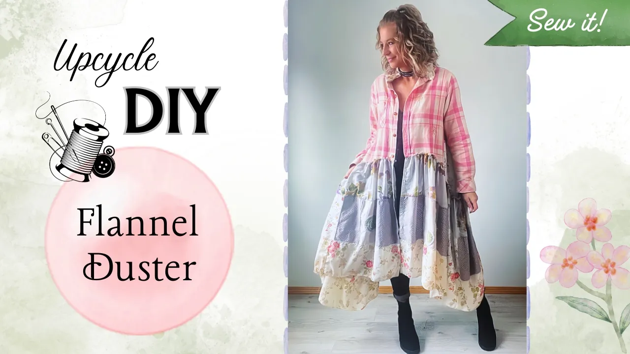 From Old Flannel to Rustic Romance | Sew a Duster Coat Dress | Upcycling DIY