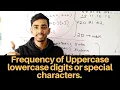 Frequency of Uppercase Lowercase digits or special characters in String java computer applications