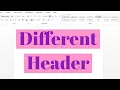 How To Insert Different Header on different pages In MS Word Create Different headers in Word
