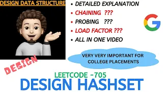 Design HashSet Full Details GOOGLE Leetcode-705 Live Code