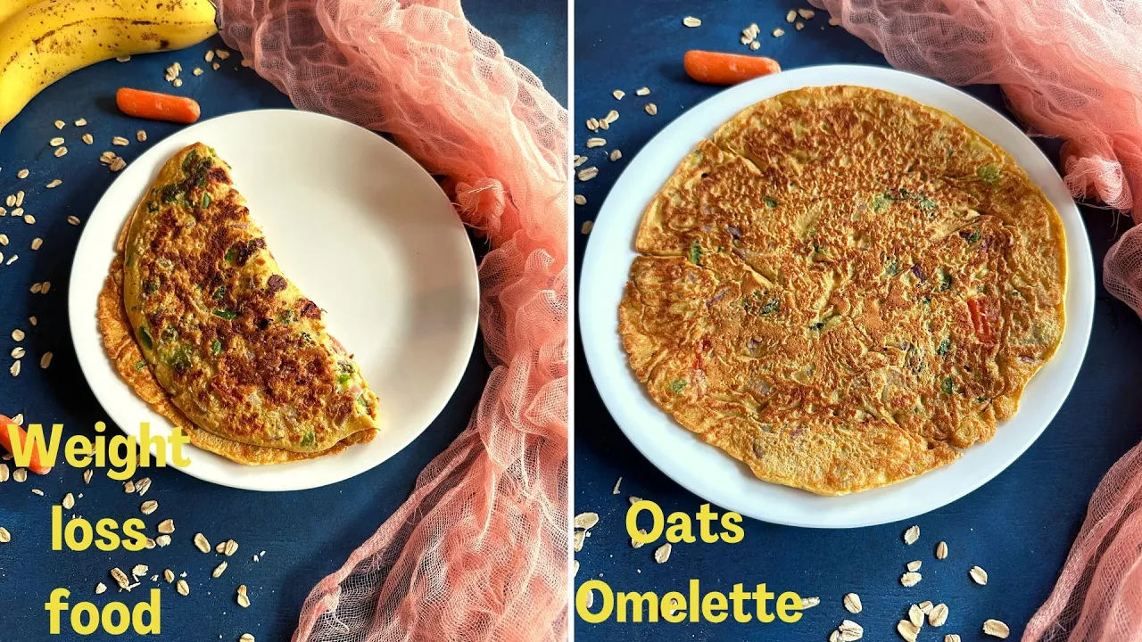 5 minutes oats omelette for weight loss-oats chilla-healthy breakfast recipe with oats and eggs
