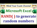 RAND function in Excel to generate random numbers Statistical Analysis with Microsoft Excel