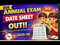 DOE ANNUAL EXAM 2025-26 DATE SHEET OUT Full Exam Schedule Released