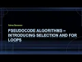 Pseudocode FOR loops 0478 2210 IGCSE Computer Science