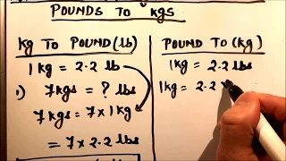 HOW TO CONVERT KILOGRAMS TO POUND Kg TO lb AND POUNDS TO KILOGRAM lb to kg