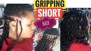 How to braid very short hair Kinky twist on very short hair