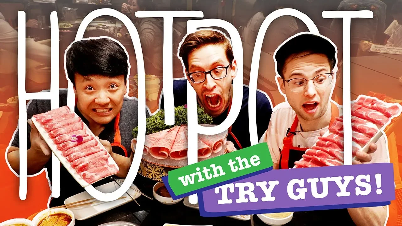SPICY A5 Wagyu Beef HOTPOT With The TRY GUYS! NOODLE DANCE in Los Angeles