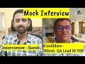 Mock Interview QA Lead 10 Years of experience