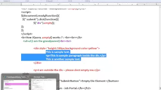 EMPTY METHOD IN JQUERY DEMO